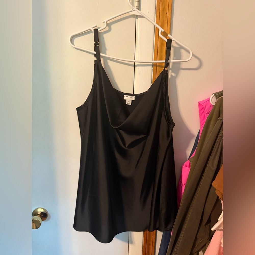 Sleek Black Satin Camisole